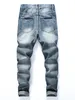 Erkekler yırtık yıpranmış ağartıcı yıkama jeanslook şık hissediyorum rahat hissediyorum 231227