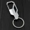 Keychains Fashion Metal Men Keychain Black Clasp Creative DIY Keyring Holder Car Key Chain for Jewelry Gift