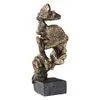 Figurine decorative Nordic Creative Abstract Sculpture Silence è ornamenti di figurine d'oro arte Accessori per decorazioni per la casa in resina arte.