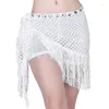 Stage Wear Belly Dance Hip Écharpe Glitter Fringe Triangle Wrap Ceinture Sparkle Jupe Pour Femmes Outfit Accessoire Avec Gland Paillettes