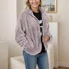 Kobiety z kapturem jesień zima Plush Pullover Ladies Color Coral Polare Zip Up Izolowana lekka, swobodna kurtka na jesień/zimę