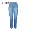XURU jean imprimé papillon d'europe et d'amérique pour les femmes Sexy extensible maigre K7YH10659 231228