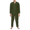 Vêtements de nuit masculins drapeau jamaïcain pyjama sets d'automne amour Jamaïque somnolence confortable 2 pièces