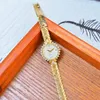 Armbandsur högkvalitativt mässing Band Women's Watch Quartz Vintage Luxury Antique Crystal 24K Gold Medieval Style