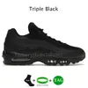 New Mens 95 Running أحذية 95s ثلاثية أسود أبيض أبيض OG Neon QS Silver Sild