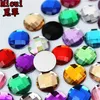 Micui 200pcs de 12 mm de cristal redondo Mezcla de forma plana de color renovado acrílico Glue de diamantes de imitación acrílico en cristales de estras Gemas sin agujero para joyas Craf223k