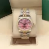 Women Watches High Quality Gold Fashion 31mm Sapphire Ladies Dress Pink Watches Mechanical Automatic Scan Date Watch Stainless Steel Brac192w