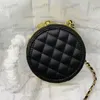 Makeup Bag Mini Round Bun Purse 10cm Chip Bag Designer Womens Shoulder Bag Classic Print Luxury Tote Matelasse Chain Shoulder Bag Mirror Sweet Princess Bag Sacoche