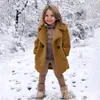 幼児の赤ちゃんキッズガールズウィンドプルーフ冬のソリッドコートは、子供たちの間で温かいアウトウェアの服を厚くしますgirslボーイズバースデーパーティー231228