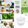 Contenedores de Tauce desechables 240ml480ml Almacenamiento de alimentos de plástico con tapas herméticas para ensaladas Nevera de cocina 231211 Entrega de caída DHNFU