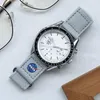 nouvelle biocéramique planète lune hommes montres pleine fonction quartz chronographe montre mission à mercure 42mm nylon montre de luxe limitée E245t