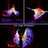 LED Butterfly Glowing Wing Dance Colorful Lighting Cloak Performance Costumes With Telescopic Festival Party Carnival Decor Prop 231227