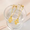 Bolzenohrringe Edelstahl Einfacher Perlen Schmetterling Engel Handkette Hanging Tropfen für Frauen Schmuck Geschenke