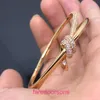 Hoge kwaliteit Tifannissm 18k goud OT vakantie cadeau armband sieraden V editie T familie knoop met sterling verzilverd Ro met originele doos