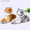 Animali di peluche ripieni 25 cm Vita reale Ornamento tigre Peluche Animali di peluche morbidi Bambole per bambini Giocattoli Modello Regali giocattoli per bambini Tigr 231228