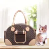 Zc Luxury Fashion Trasportino per cani Pu Leather Puppy Borsa a mano Borsa per gatti Tote Bag Pet Valise Viaggio Escursionismo Shopping Marrone Grande M Wu