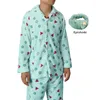 Velours de somnifère pour femmes Pyjamas chauds ensemble pour hommes et femmes en peluche hiver