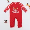 Christmas Family Clothes Set Kids Baby Rompers Letter Long Sleeve Home Wear Matching Pajamas Suit 231227