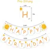 Funmemoir Sun Happy Birthday Banner Party Decorations Sunshine for Boys Girls Theme Decor Supplies 231227