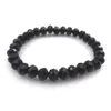 Czarny kolor 8 mm fasetowany kryształowa bransoletka dla kobiet proste styl elastyczne bransoletki 20pcs Lot 188W