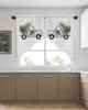 Curtain Christmas White Truck Pine Tree Short Living Room Kitchen Door Partition Home Decor Resturant Entrance Drapes