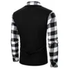 Men Polo Shirt Long Sleeve Top Plaid Matching Business Wear Clothing Casual Fashion Tops 231228