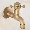 Bathroom Sink Faucets Wall Mount Garden Washing Machine Water Tap Antique Brass Faucet Mop Pool Bibcocks Cold Zh007