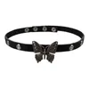 2024 DESIGNERS Y2K Sweet Cool Spicy Girl Style Dark Butterfly Collar Necklace Small and Popular Punk Girl Rock Leather Choker Necklace