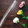 Decorative Flowers 50pcs 24 Gauge White Floral Wire Stem Handmade Artificial Flower Arrangement Supplies For DIY Craft