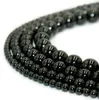 100 Natural Stone Black Obsidian Beads Round Gemstone Loose Pärlor för DIY -armbandsmycken som gör 1 Strand 15 tum 410 MM23294503835320