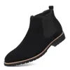 Mode Lederen Heren Laarzen Chelsea Mannen Schoenen Casual Zwarte Sneakers Man Outdoor Motorfiets Mannelijke Loafers 231225