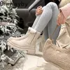 wärmerer Winter kurzer Plüsch Schnee Stiefel Frauen Schuhe Komfort Low Heel Knöchel Bota Damen elegant halten Warm morder Kurzstootties