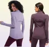 Fermeture éclair Yoga nouvelle L78 veste séchage rapide automne hiver vêtements à manches longues trou de pouce formation veste de course femmes mince Fitness C7155742