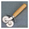 Other Kitchen Tools Round Pizza Cutter Tool Stainless Steel Confortable With Wooden Handle Knife Cutters Pastry Pasta Dough Kitchen Ba Dhfsv