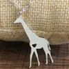 Stainless steel golden giraffe pendant necklace animal necklace silver men and women jewelry Valentine's Day gift311u