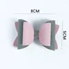 Accessoires de cheveux 2pcs 3in bonbons colorés colorés beaux arc élégants épingles à cheveux mignons en cuir mignon coiffures enfants couleurs couleurs mix clips