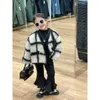 Jackets Fashionable Cardigan Children Korean Style Coat Top Girls Lamb Wool Cotton Padded Jacket Winter Clothes Matching Outfit Kids