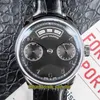 DMF V2 Upgrade version Portugieser Pisa 503502 Black Dial Power Reserve 52850 Automatic Mechanical Mens Watches Silvery Case Leath2647