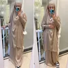 Rúscula de roupas étnicas para mulheres 2 peças conjunto de peças de oração muçulmana hijab vestido abaya long khimar ramadan vestido abayas dubai sets