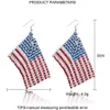 Kolczyki flagi amerykańskiej dla kobiet patriotyczna niepodległość Dzień 4 lipca Drop Dangle Hook Kolczyki Modna biżuteria Q0709279z