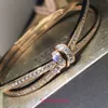 Hochwertiges Tifannissm 18k Gold OT Weihnachtsgeschenk Armband Schmuck Paris Mode Neue Diamantkrawatte für Frauen im einfachen romantischen Stil mit Originalverpackung