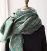 Leopard Print Pashmina Scarf Cashmere Blanket Shawls Vintage Avocado Green Warm Warm Winter Wrap Fashion3058048