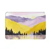 Carpets Yellow Pink Mountain Pine Tree Forest Flannel Floor Mat Bathroom Decor Carpet Non-Slip For Living Room Kitchen Welcome Doormat