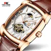 Tevise Fashion Mens Watches Moon Phase Tourbillon Mechanical Watch Men Leather Sport Wristwatch Male Clock lelogio masculino224b