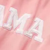 Mama Mini Letter Print Mother Daughter Clothes Family Matching Hoodies Lång ärm Sweatshirt för Mother Kids Family Outfits 231228