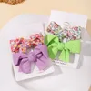 Haaraccessoires 2 stks/set Leuke Meisjes Bloem Baby Print Clips Strikken Kinderen Handgemaakte Haarspeld Haarspeldjes Hoofddeksels Kinderen Geschenken