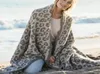 Blankets Half Wool Sheep Blanket Knitted Leopard Plush Dream2750605