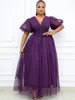 Casual Dresses African Dress Purple Plus-size Women's Long 2023 5xl