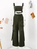 Women's Two Piece Pants Suit Summer Y2k Vest Cargo Pant Slip Tube Tank Top Female Set Staight Loose Pockets Zippers Trouser Pieces Sets Lady