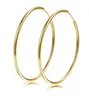 Womens Girls Smooth Hoop Earrings 18K Yellow Gold Filled Big Large Circle Huggies Earrings 40mm Diameter1108856